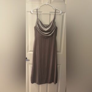 Revelry Velvet Cowl Neck Bridesmaid Dress in Green, Size 6